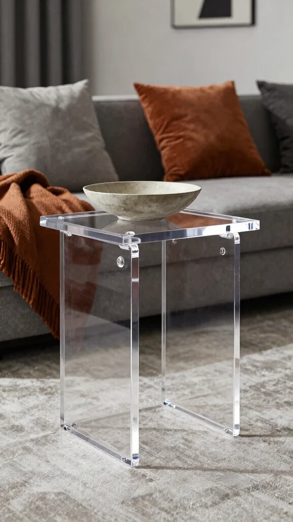 12 Living Room Side Table Ideas for a Functional Styled End Surface - 12. Contemporary Acrylic Tables 1