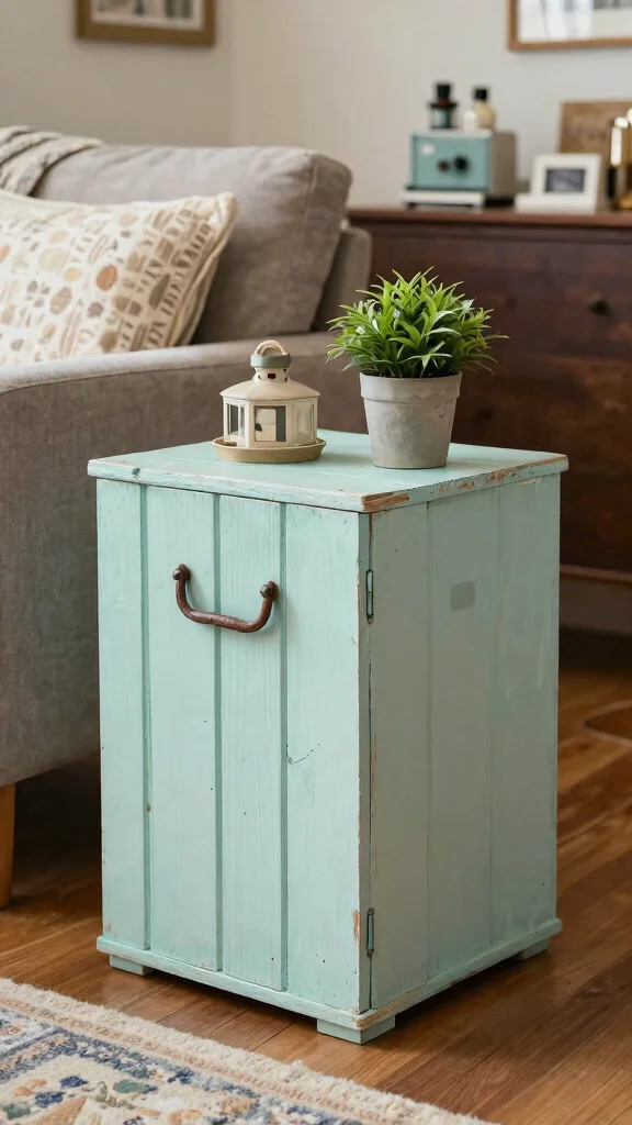 12 Living Room Side Table Ideas for a Functional Styled End Surface - 4. Upcycled Vintage Finds 1