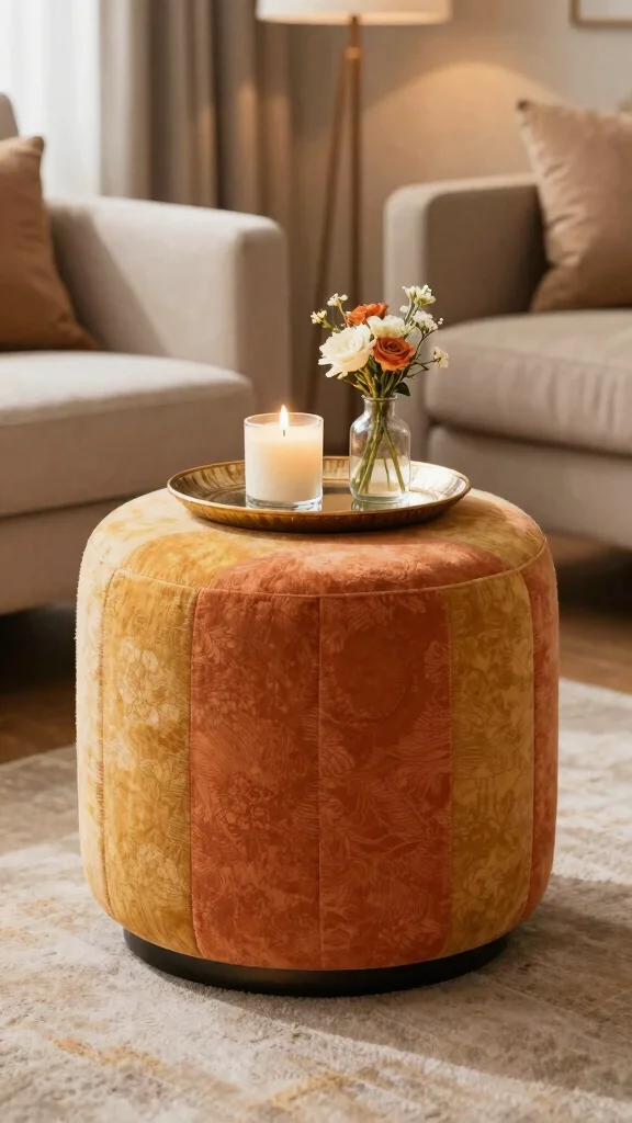 12 Living Room Side Table Ideas for a Functional Styled End Surface - 7. Multi-functional Ottoman Tables 1