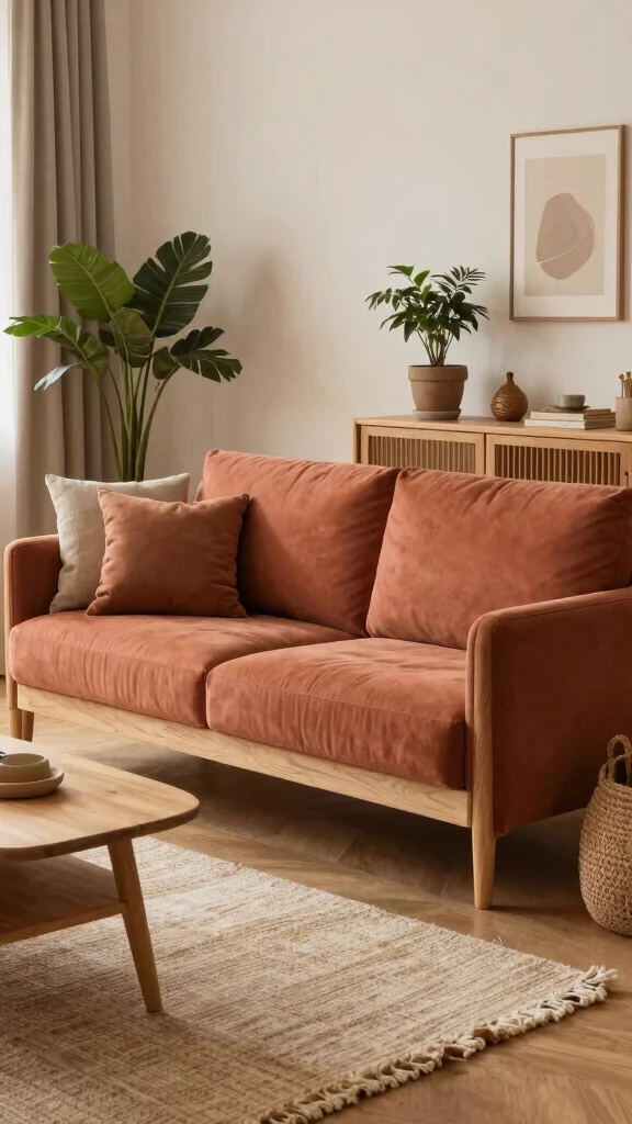 12 Living Room Sofa Design Ideas for Every Style and Space - 11. Earthy Tones for a Grounded Aesthetic 1