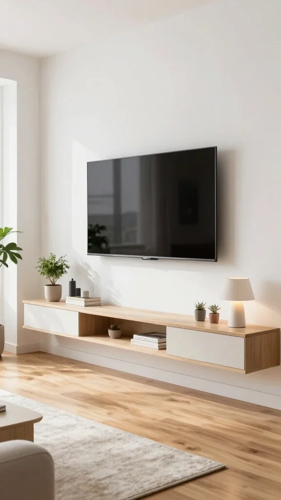 12 Living Room TV Unit Design Ideas for a Sleek Stylish Media Wall - 1. Floating Shelves for a Clean Look 1