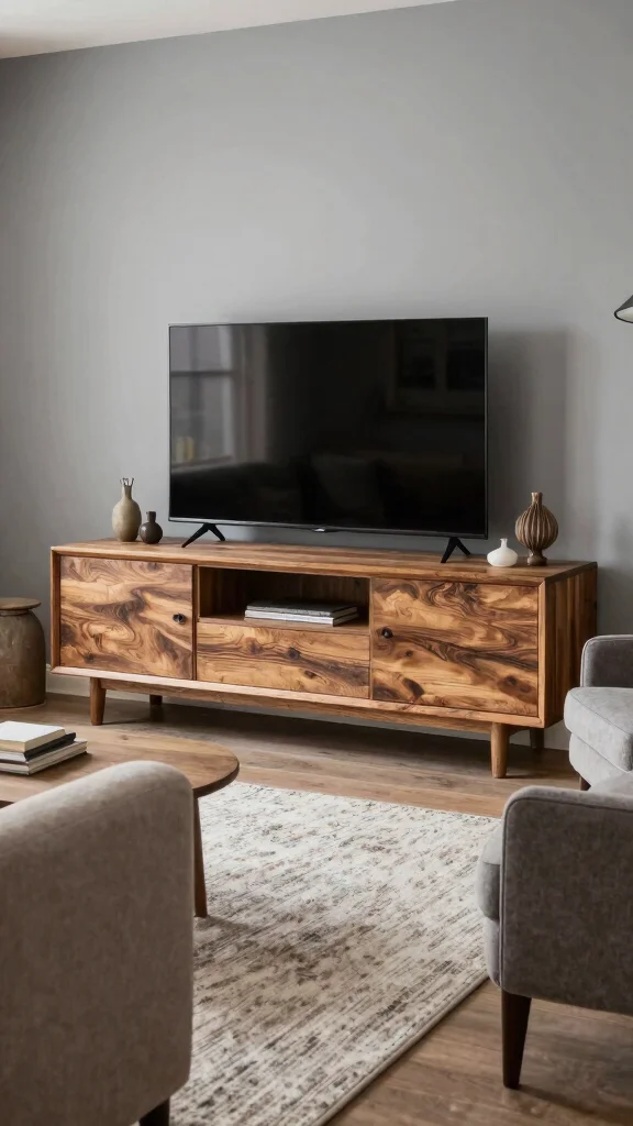 12 Living Room TV Unit Design Ideas for a Sleek Stylish Media Wall - 11. Textured Finishes 1