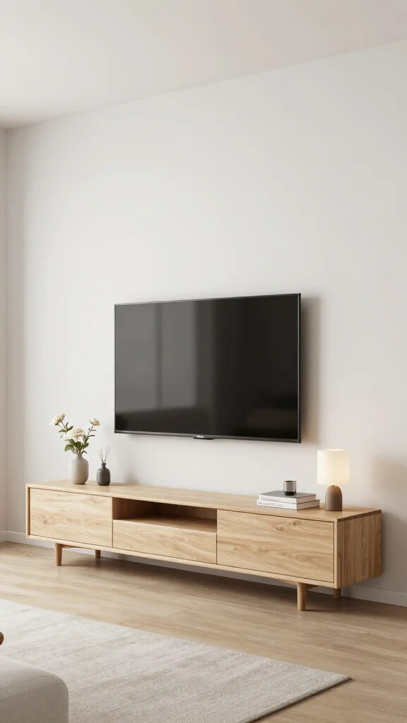 12 Living Room TV Unit Design Ideas for a Sleek Stylish Media Wall - 2. Minimalist Media Consoles 1