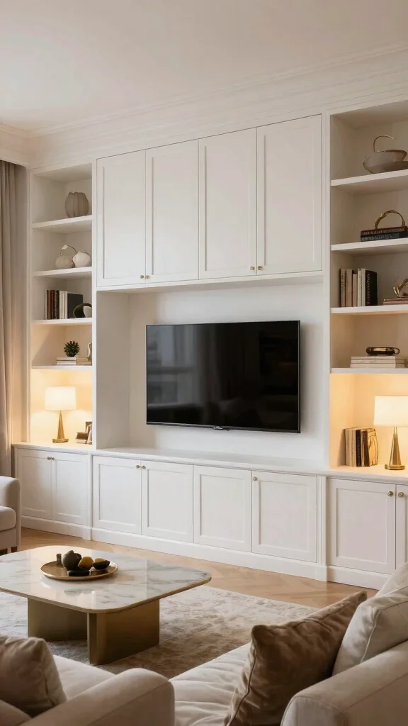 12 Living Room TV Unit Design Ideas for a Sleek Stylish Media Wall - 9. Custom Built-Ins 1
