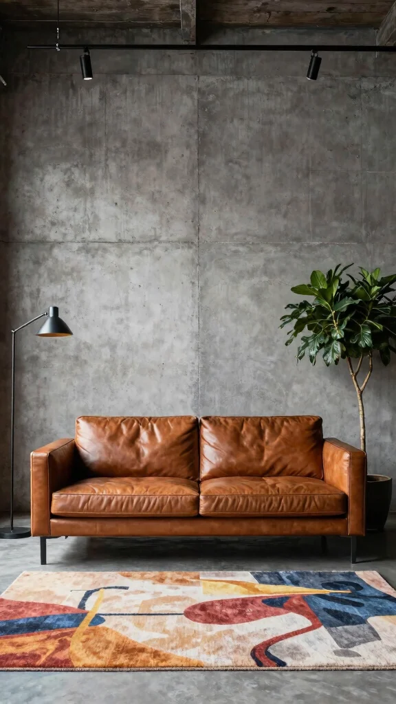 12 Living Room Wall Texture Ideas for a Tactile Dimensional Finish - 8. Concrete Finishes for Industrial Appeal 1
