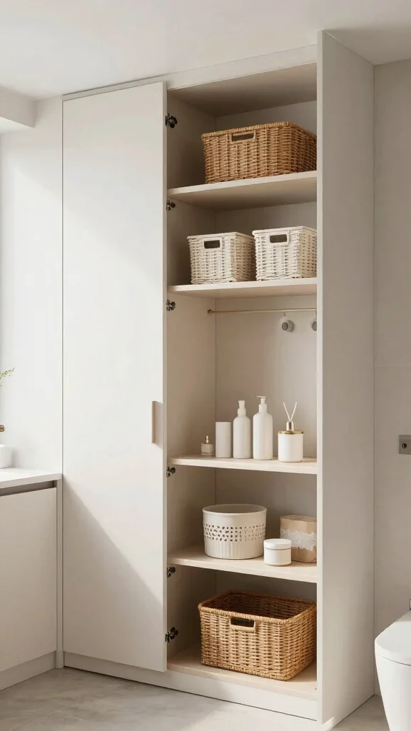 12 Modern Bathroom Decor Ideas for a Sleek Polished Space - 11. Innovative Storage Solutions 1
