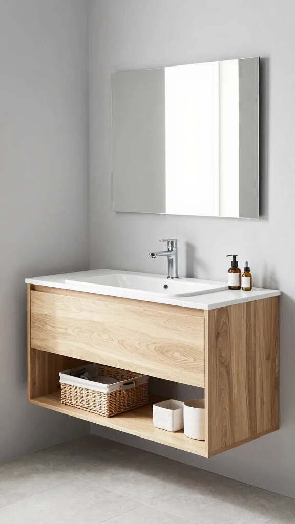 12 Modern Bathroom Decor Ideas for a Sleek Polished Space - 9. Floating Vanities 1