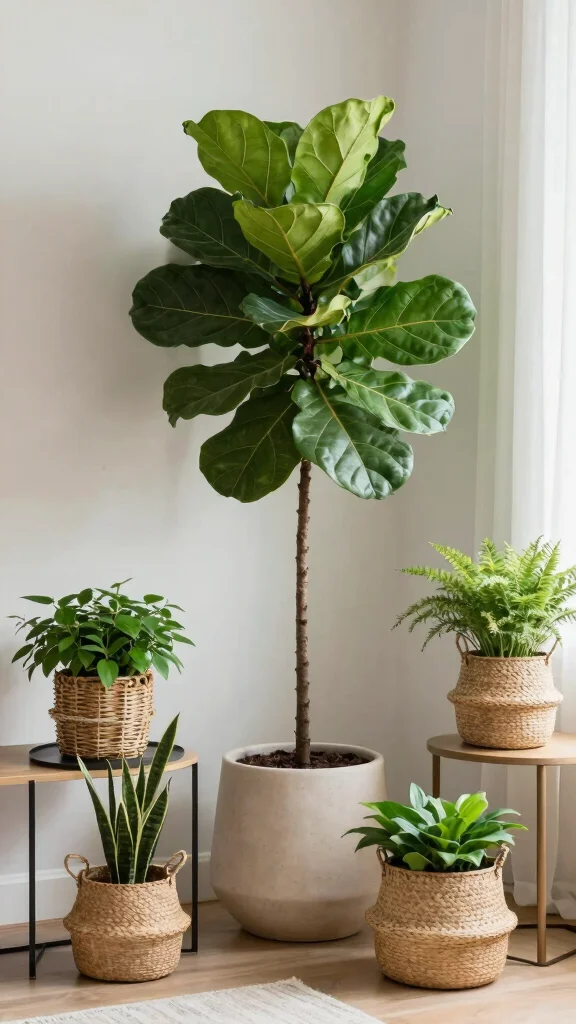 12 Quiet Luxury Living Room Ideas for an Understated Elevated Interior - 7. Accent with Greenery 1