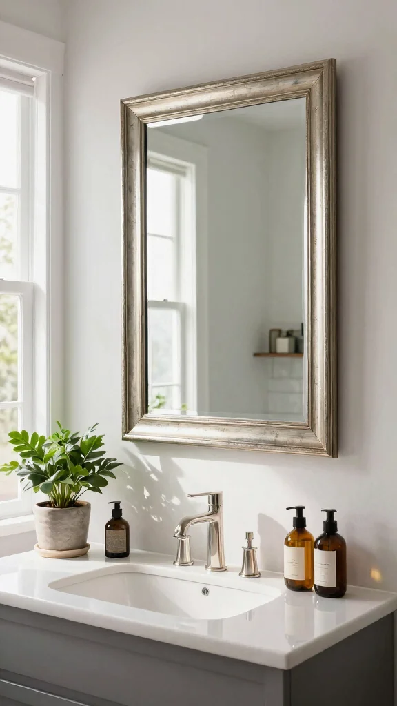 12 Renter-Friendly Bathroom Decor Ideas With No Damage Required - 10. Framed Mirrors 1