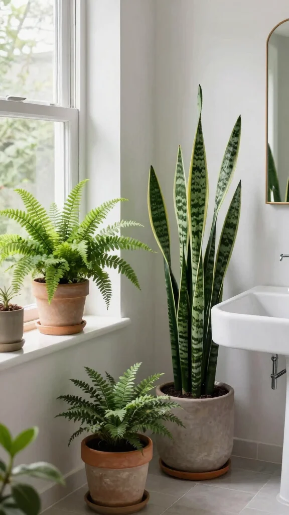 12 Renter-Friendly Bathroom Decor Ideas With No Damage Required - 3. Potted Plants 1