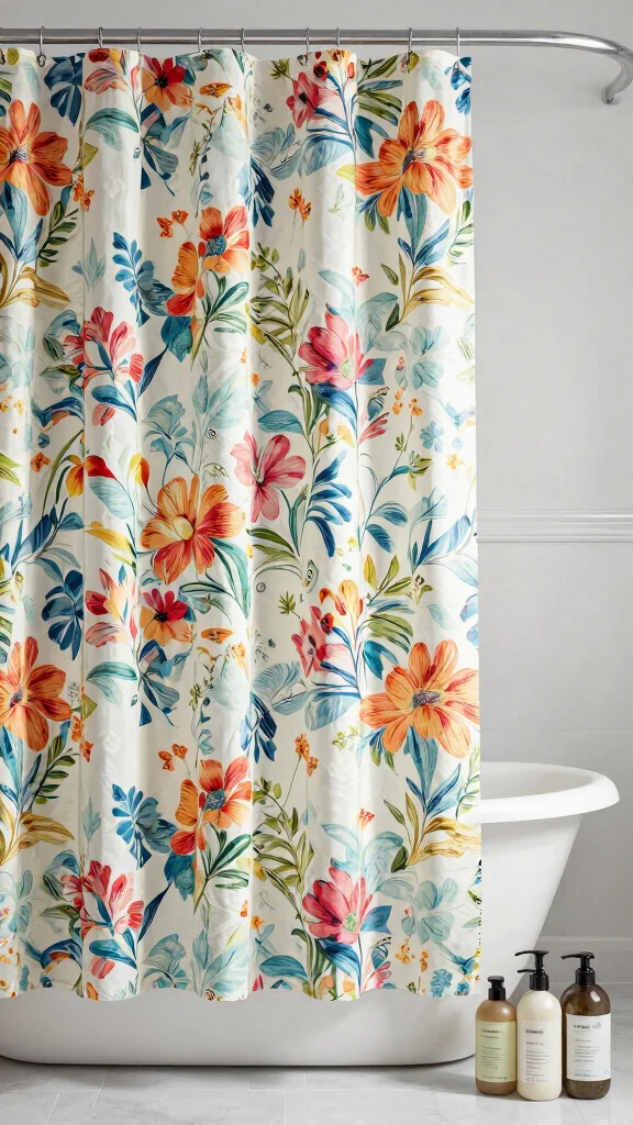 12 Renter-Friendly Bathroom Decor Ideas With No Damage Required - 7. Stylish Shower Curtains 1