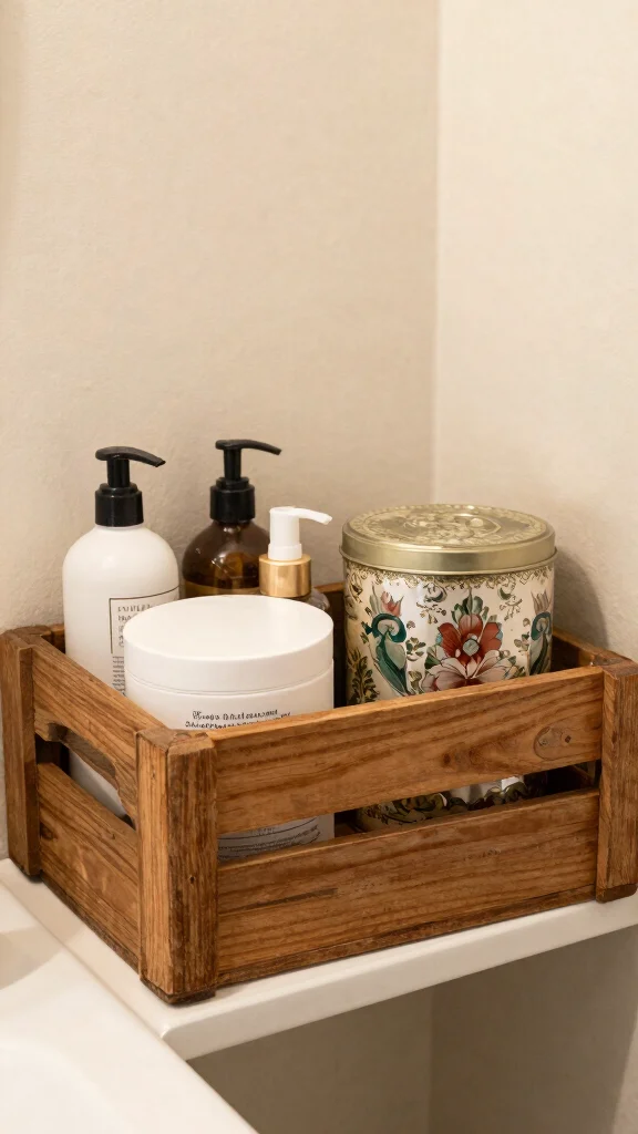 12 Under-Sink Bathroom Decor and Storage Ideas for a Tidy Vanity - 11. Vintage Finds 1