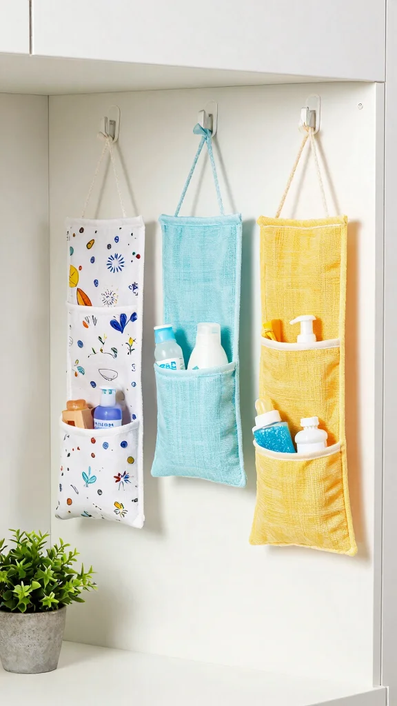 12 Under-Sink Bathroom Decor and Storage Ideas for a Tidy Vanity - 5. Hanging Fabric Organizers 1