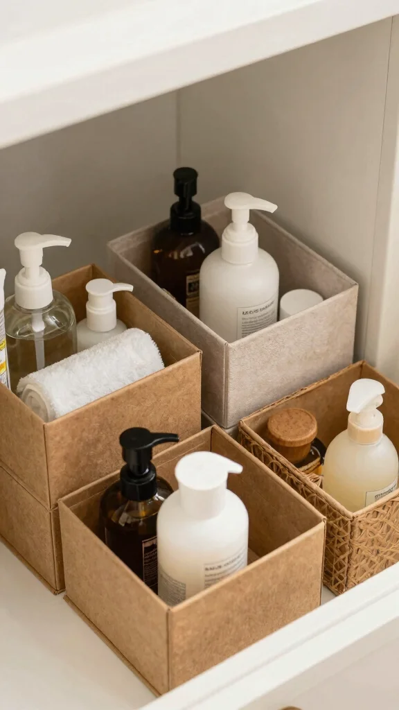 12 Under-Sink Bathroom Decor and Storage Ideas for a Tidy Vanity - 9. Decorative Boxes 1