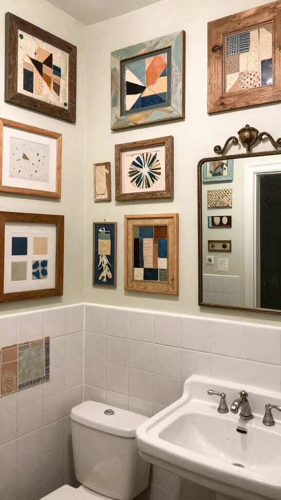 13 Bathroom Decor Inspiration Ideas for Every Style and Taste - 11. Upcycled Art Elements 1