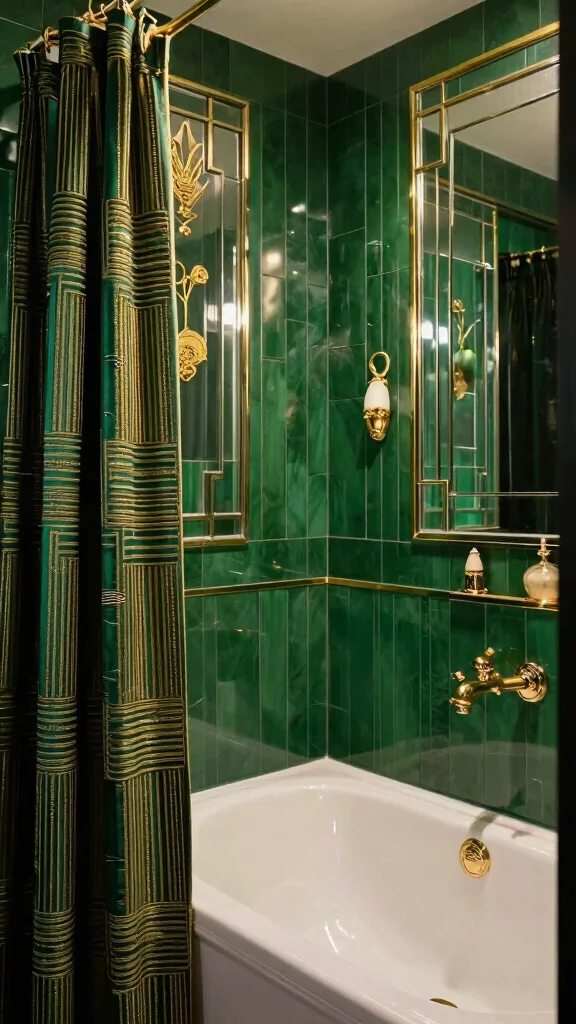 13 Bathroom Decor Set Ideas for a Cohesive Coordinated Look - 8. Art Deco Glamour 1