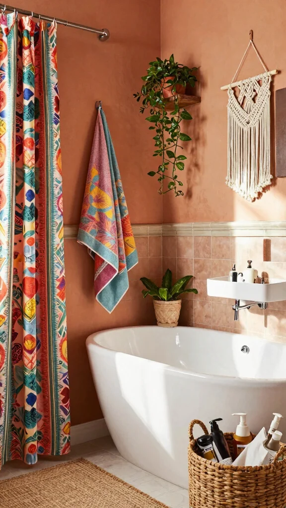 13 Bathroom Decor Set Ideas for a Cohesive Coordinated Look - 9. Bohemian Bliss 1