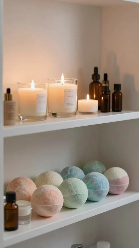 13 Bathroom Shelf Decor Ideas for a Styled Organized Display - 13. Create a Relaxing Atmosphere 1