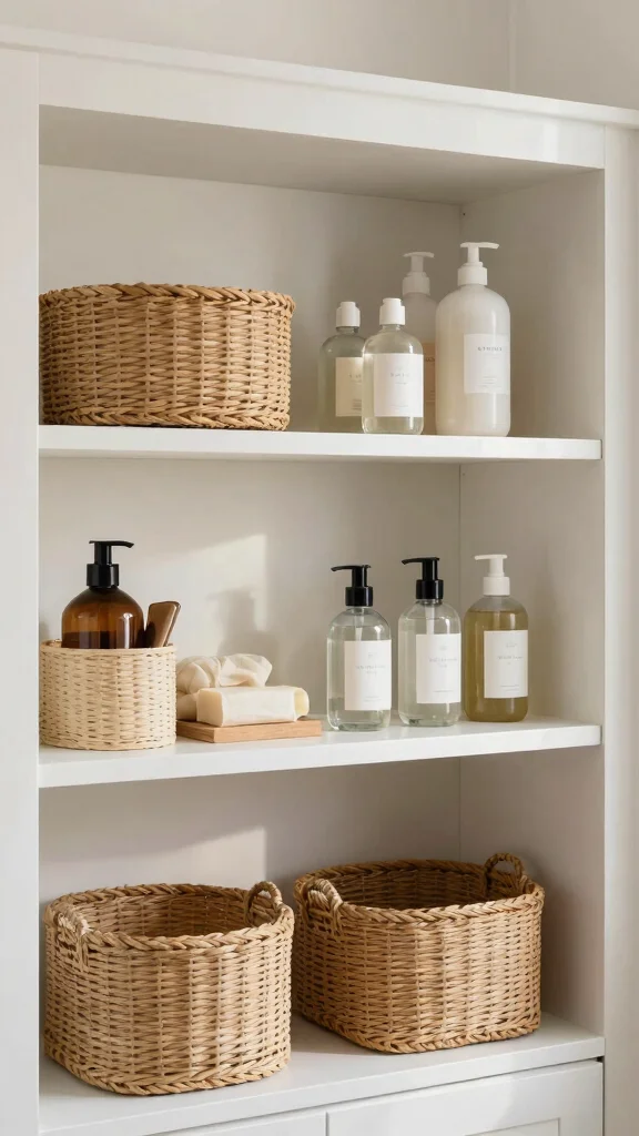 13 Bathroom Shelf Decor Ideas for a Styled Organized Display - 2. Use Open Storage 1
