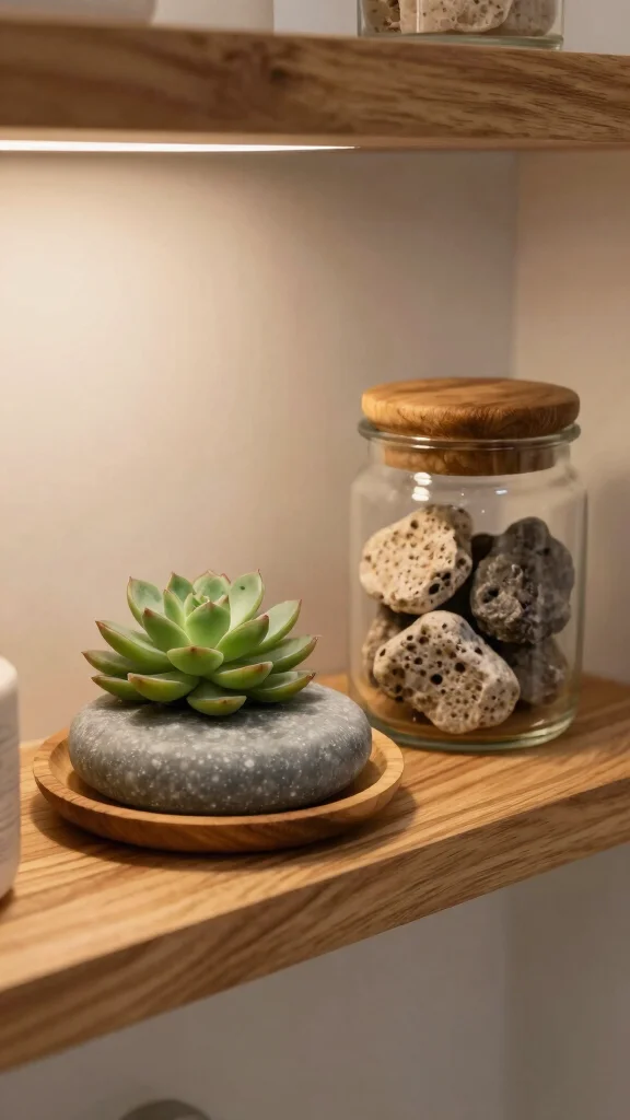 13 Bathroom Shelf Decor Ideas for a Styled Organized Display - 3. Incorporate Organic Elements 1