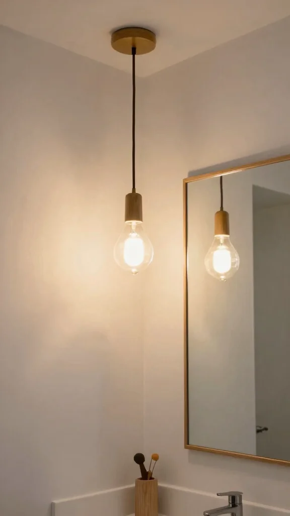 13 Bathroom Wall Decor Ideas for Art Shelves and Statement Walls - 13. Unique Light Fixtures 1