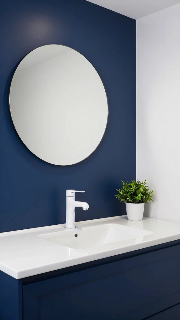 13 Bathroom Wall Decor Ideas for Art Shelves and Statement Walls - 2. Monochromatic Statement Walls 1