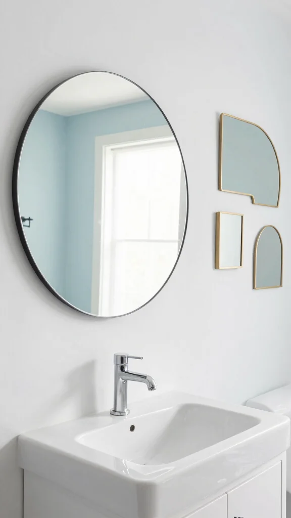 13 Bathroom Wall Decor Ideas for Art Shelves and Statement Walls - 3. Clever Use of Mirrors 1