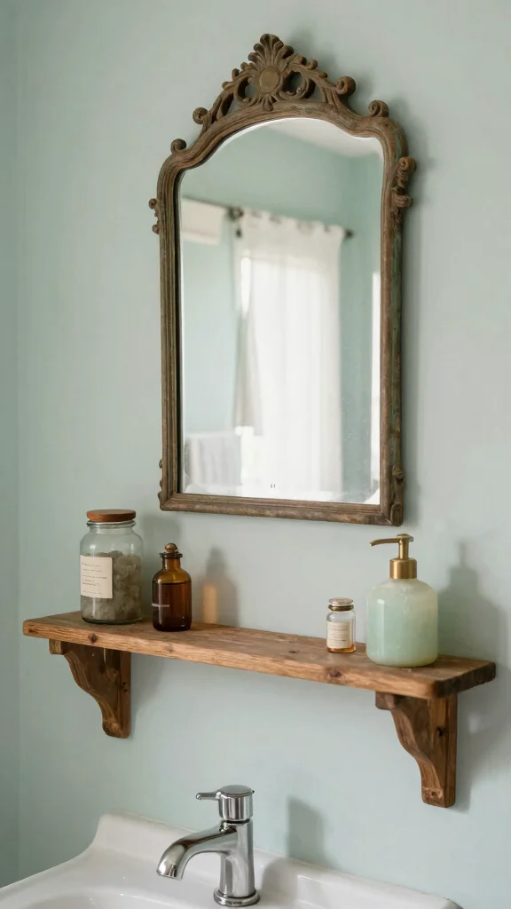 13 Bathroom Wall Decor Ideas for Art Shelves and Statement Walls - 9. Vintage Accents 1