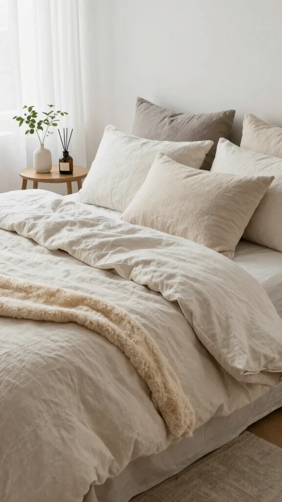 13 Bedroom Furniture Set Ideas for a Cohesive Complete Room - 7. Organic Linens 1