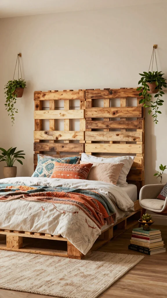 13 Bedroom Headboard Ideas From Upholstered to DIY and Everything Between - 4. Simple Pallet Headboard 1