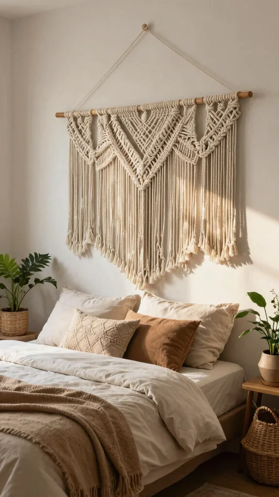13 Bedroom Headboard Ideas From Upholstered to DIY and Everything Between - 5. Macrame Magic 1