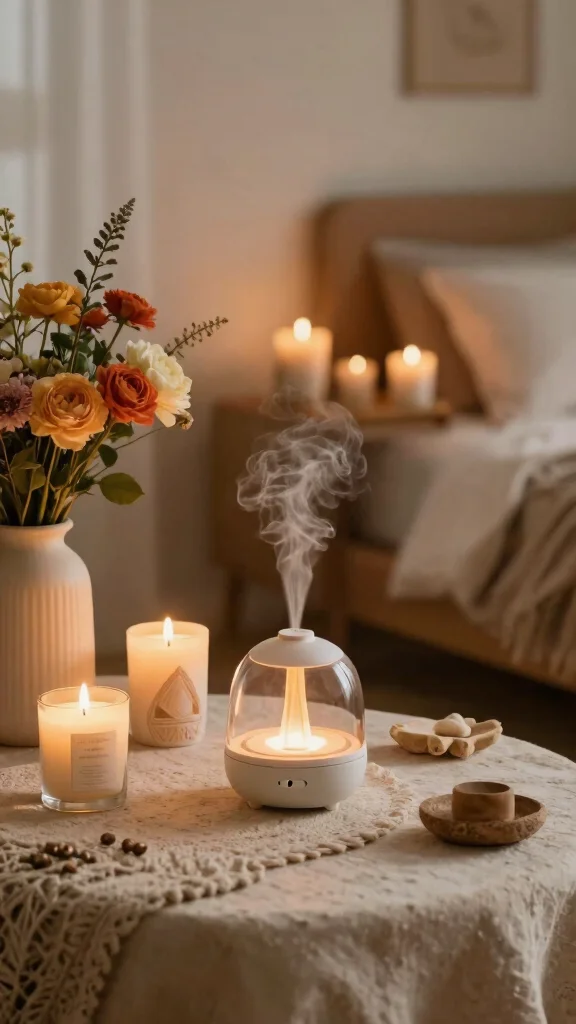 13 Bedroom Interior Design Ideas for a Beautiful Personal Sleep Space - 12. Aromatic Touches for a Relaxing Environment 1