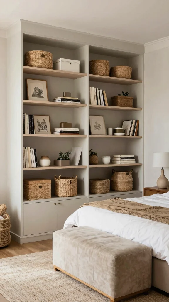 13 Bedroom Interior Design Ideas for a Beautiful Personal Sleep Space - 13. Customized Storage Solutions 1