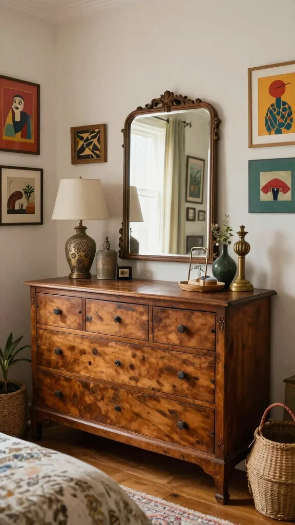 13 Bedroom Interior Design Ideas for a Beautiful Personal Sleep Space - 9. Vintage Finds and Thrift Store Treasures 1