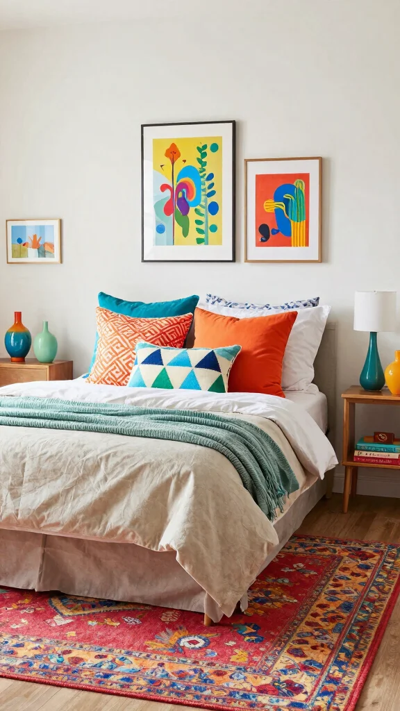 13 Bedroom Makeover Ideas for a Fresh Transformed Space on Any Budget - 10. Play with Colorful Accent Pieces 1
