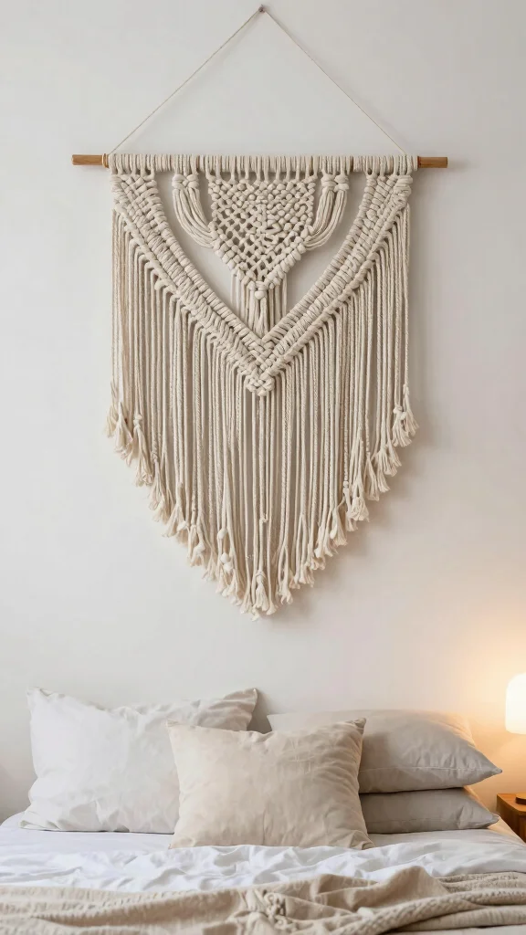 13 Bedroom Wall Decor Ideas for Above the Bed Ledges and Every Wall - 5. Woven Textiles as Wall Hangings 1