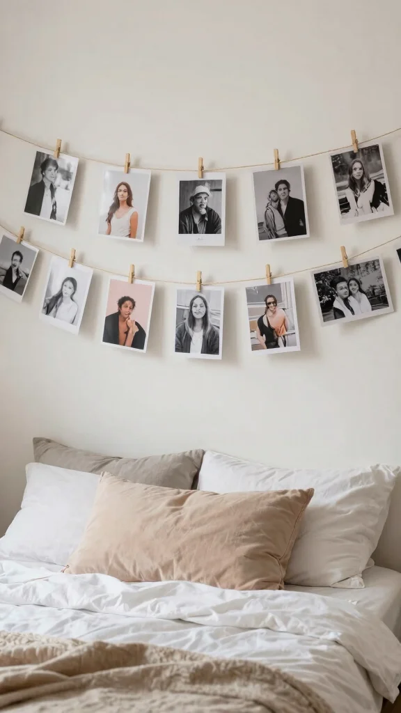 13 Bedroom Wall Decor Ideas for Above the Bed Ledges and Every Wall - 8. Personalized Photo Displays 1
