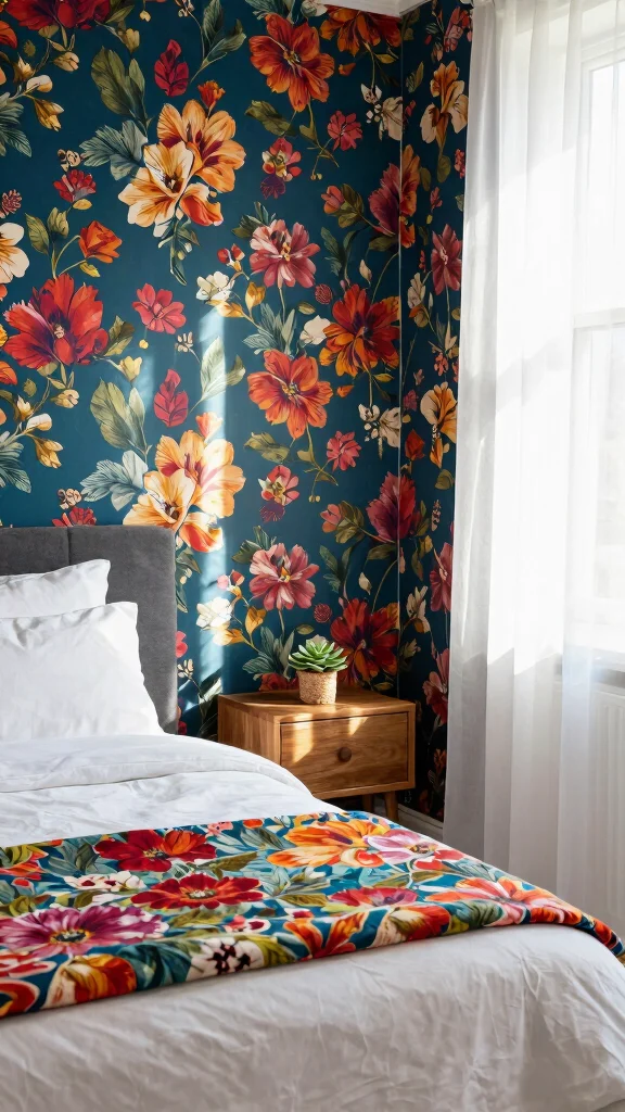 13 Bedroom Wallpaper Ideas for Every Style From Floral to Geometric - 1. Bold Floral Patterns 1