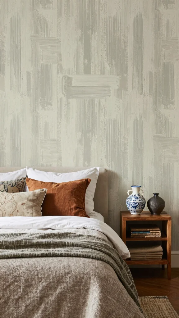 13 Bedroom Wallpaper Ideas for Every Style From Floral to Geometric - 8. Handmade Wallpaper 1