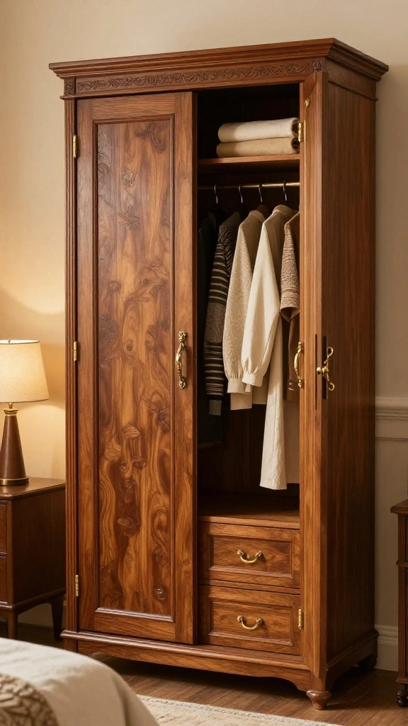 13 Bedroom Wardrobe Design Ideas for Built-In Freestanding and Walk-In Storage - 5. Vintage-Inspired Wardrobe Styles 1