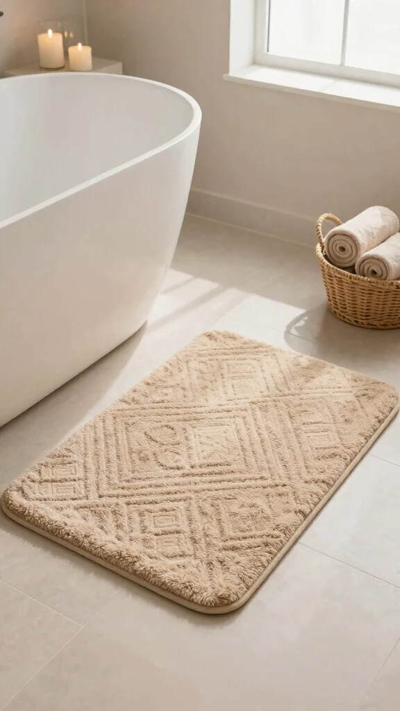 13 Budget Bathroom Decor Ideas That Look Expensive - 2. Elegant Bath Mats 1