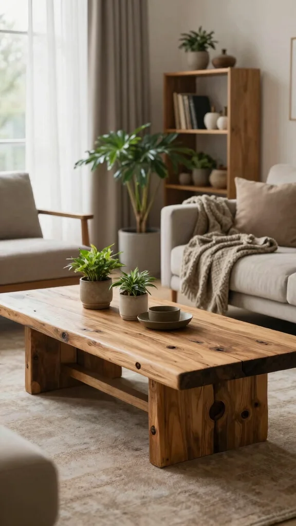 13 Living Room Coffee Table Ideas for Style Storage and Proportion - 1. Reclaimed Wood Coffee Table 1