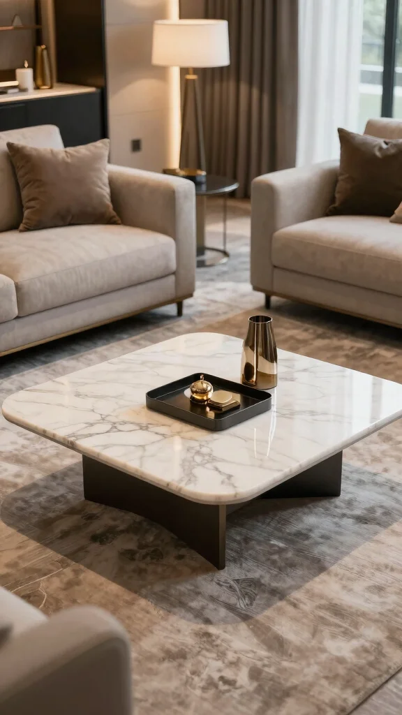 13 Living Room Coffee Table Ideas for Style Storage and Proportion - 13. Elegant Marble Coffee Table 1