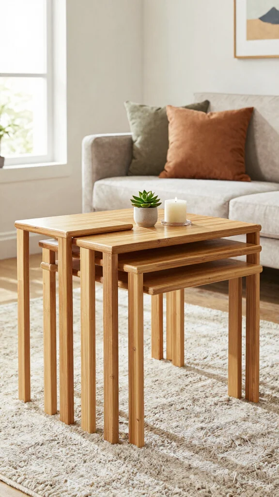 13 Living Room Coffee Table Ideas for Style Storage and Proportion - 2. Multi-Functional Nesting Tables 1