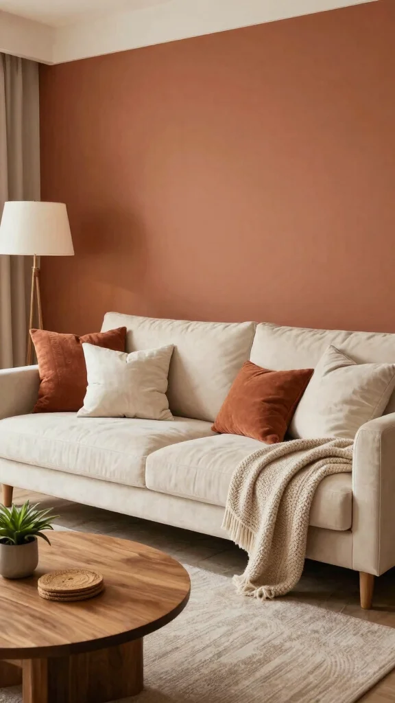 13 Living Room Color Scheme Ideas for a Harmonious Styled Space - 3. Earthy Terracotta and Cream 1