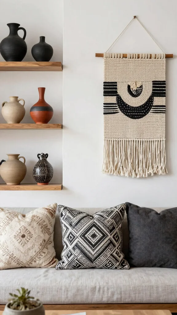 13 Living Room Furniture Ideas for a Stylish Functional Space - 11. Artisanal Decor Accents 1