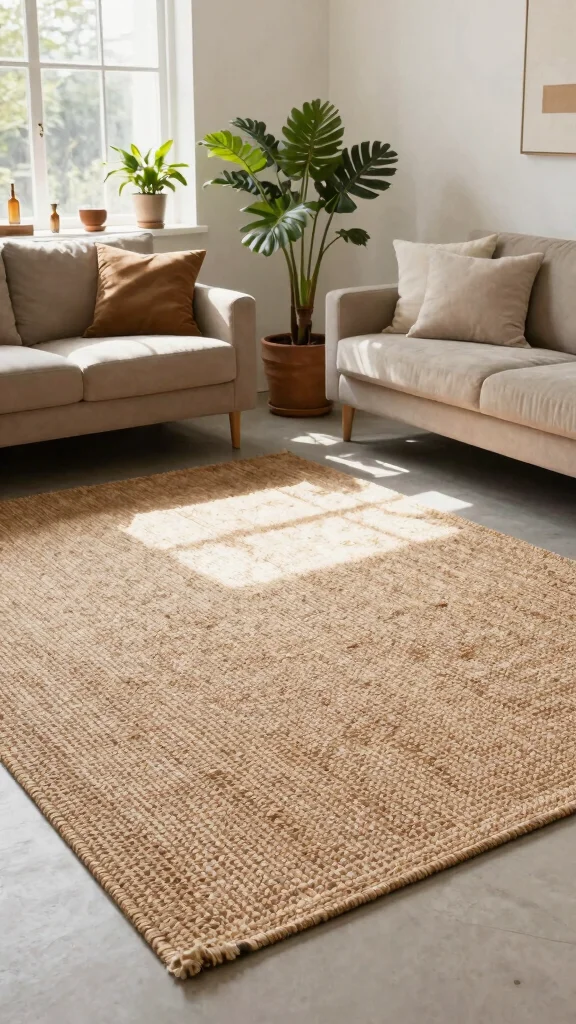 13 Living Room Furniture Ideas for a Stylish Functional Space - 6. Natural Fiber Rugs 1