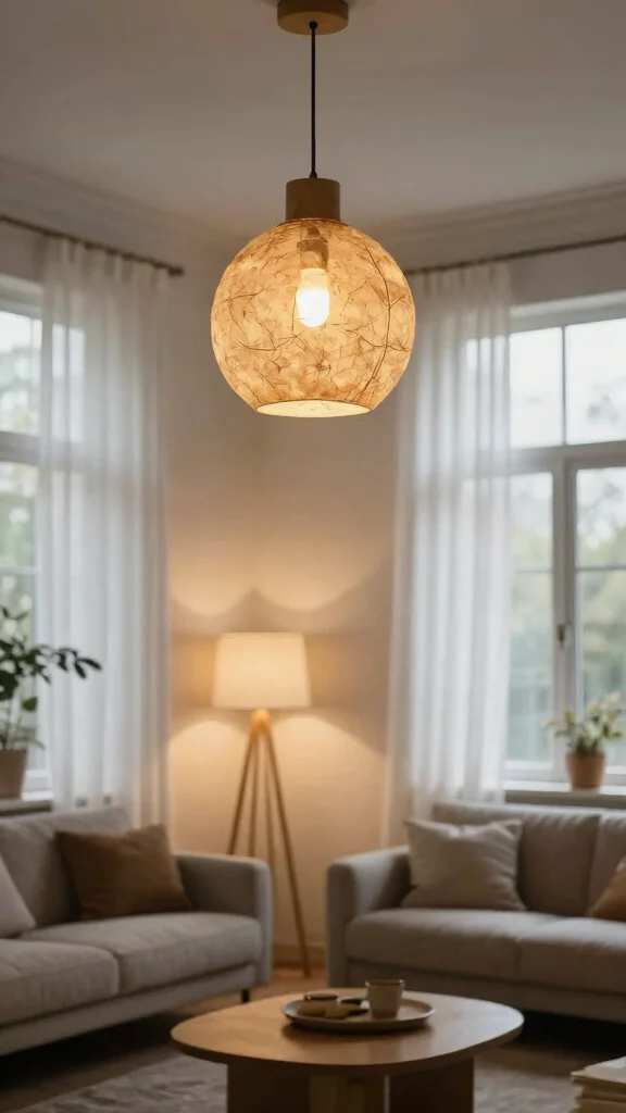 13 Living Room Furniture Ideas for a Stylish Functional Space - 7. Eco-Friendly Lighting Options 1