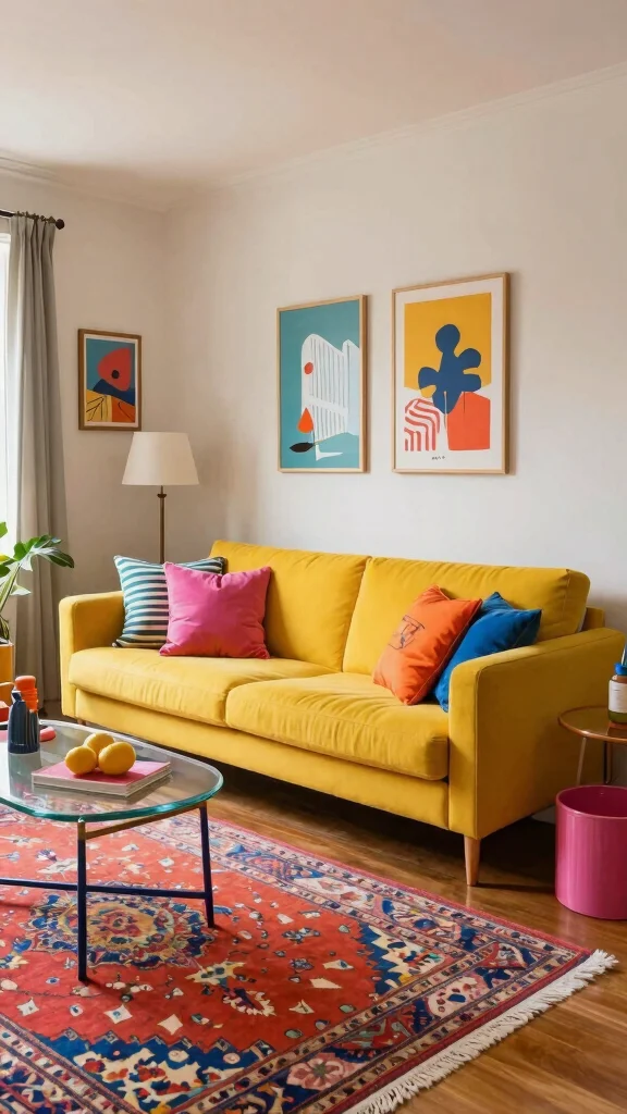 13 Living Room Furniture Layout Ideas for Every Room Shape and Size - 11. Bold Colors: Make a Statement 1