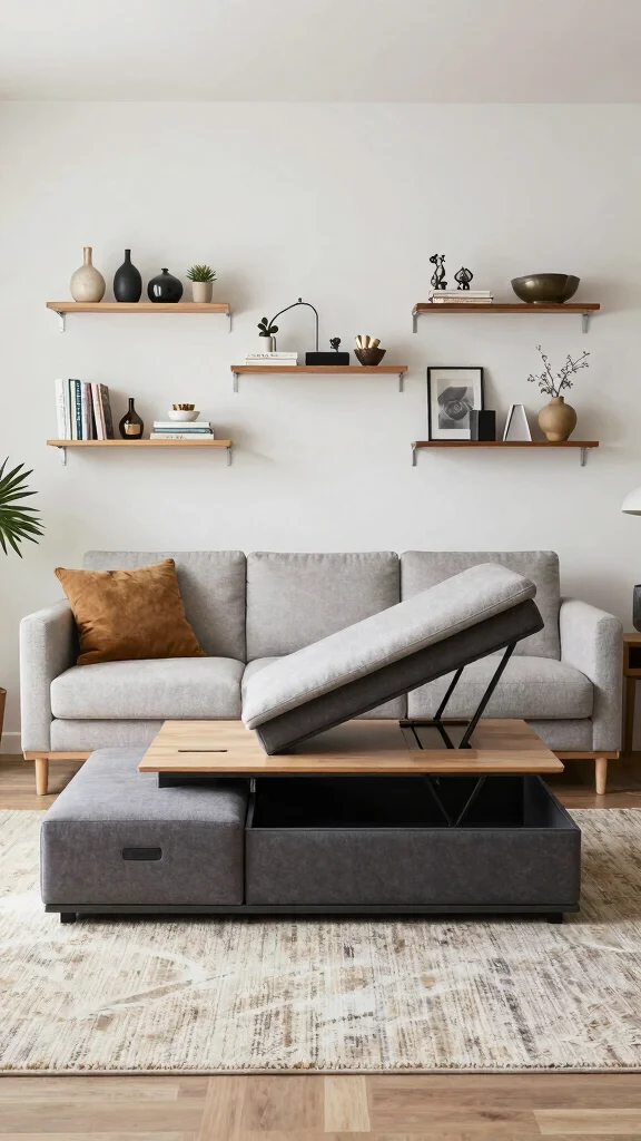 13 Living Room Furniture Layout Ideas for Every Room Shape and Size - 3. Multi-Functional Furniture: Smart Solutions 1